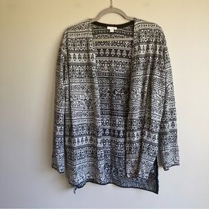J. Jill Black and White Patterned Cardigan